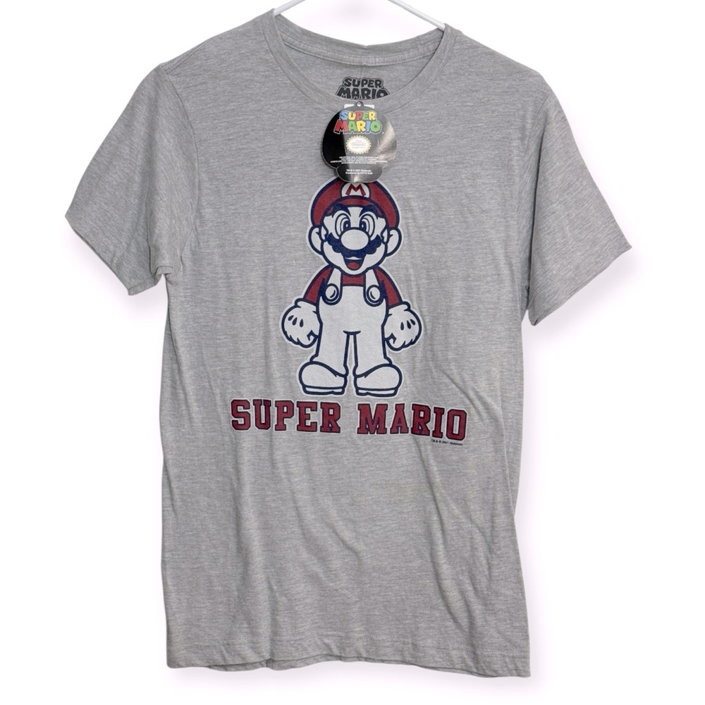 Nintendo Mens Super Mario Gray T-Shirt Size S